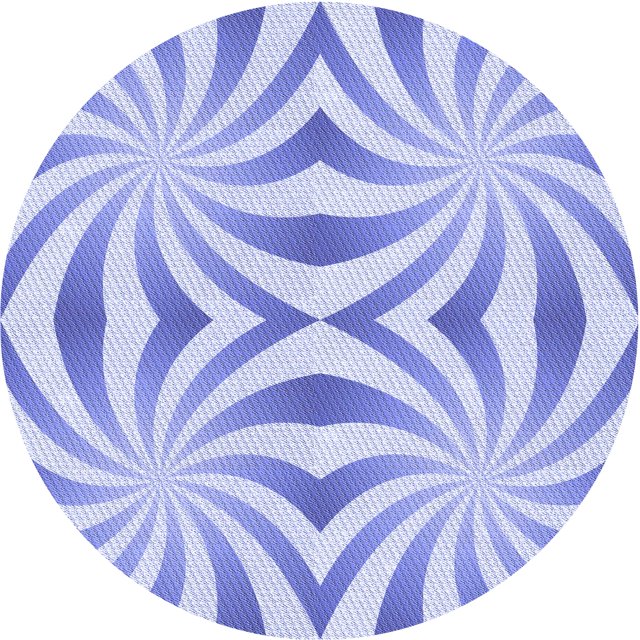 Ahgly Company Machine Washable Indoor Round Transitional Light Slate Blue Area Rugs, 6' Round