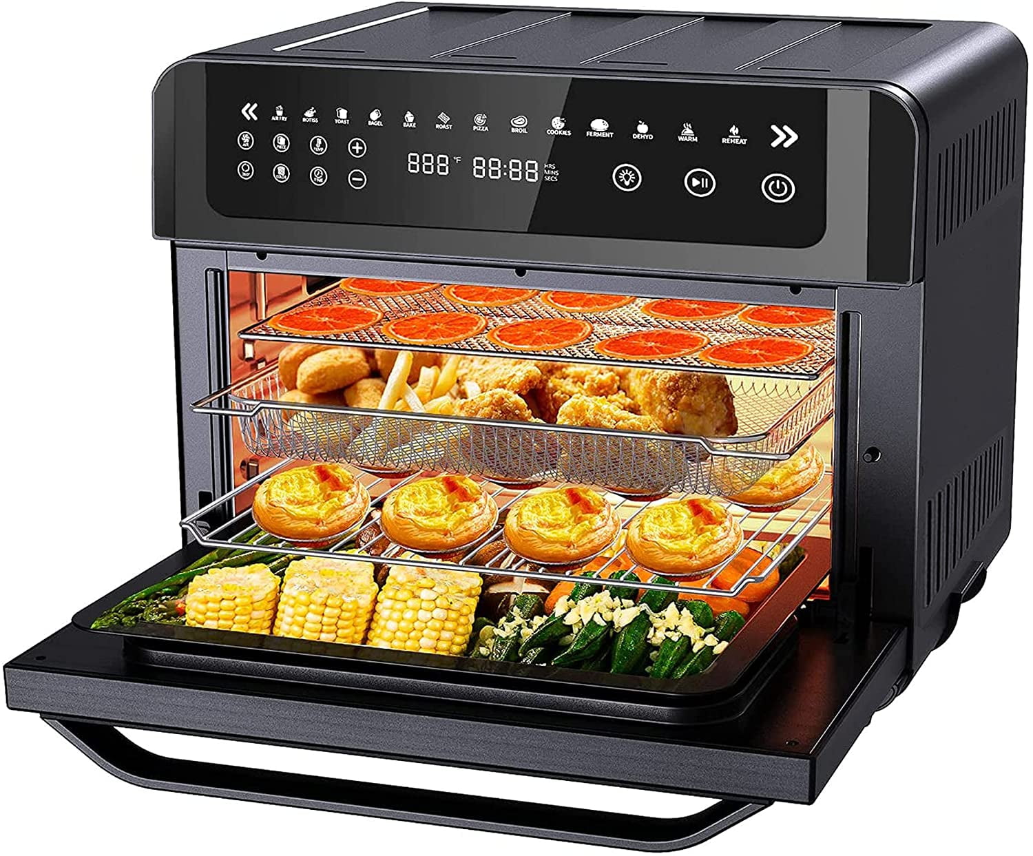 Gevi Air Fryer Toaster Oven Combo, Large Digital LED Screen Convection