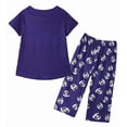 thumbnail image 2 of MyFav Women's Capri Pajama Sets Plus Size Sleepwear Top with Capri Pants 2 Piece Loungewear Set Blue Panda,4XL, 2 of 7