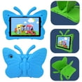 thumbnail image 3 of Feishell for Amazon Fire HD10/HD10 Plus (11th Generation) Kids Friendly Case,3D Cute Butterfly Adjustable Wings Light Weight EVA Foam Kickstand Shockproof Child Proof Protective Case,Blue, 3 of 5