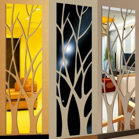 Tree Design Mirror Wall Sticker Acrylic Mural Decal Modern Home Decoration 100x28cm Canada Tree Design Mirror Wall Sticker Acrylic, Wall Sticker Mirror Design