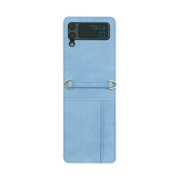 Compatible with Samsung Galaxy Z Flip 3 Card Slots Case Anti-Drop Shockproof Case,Blue