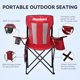thumbnail image 3 of Silla de camping Nazhura plegable con bolsa térmica roja, paquete de 2, 3 of 8