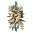 thumbnail image 2 of Corona de escalera de Navidad brillante artificial con decoración de luces de cadena dorado Ndcxsfigh Libre de BPA, 2 of 6