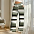 thumbnail image 7 of Fewfanhot Pants for Women Flare Leggings Cute Stripe Print Stretchy Wide Leg Loose Casual Pocket Pants, 7 of 7