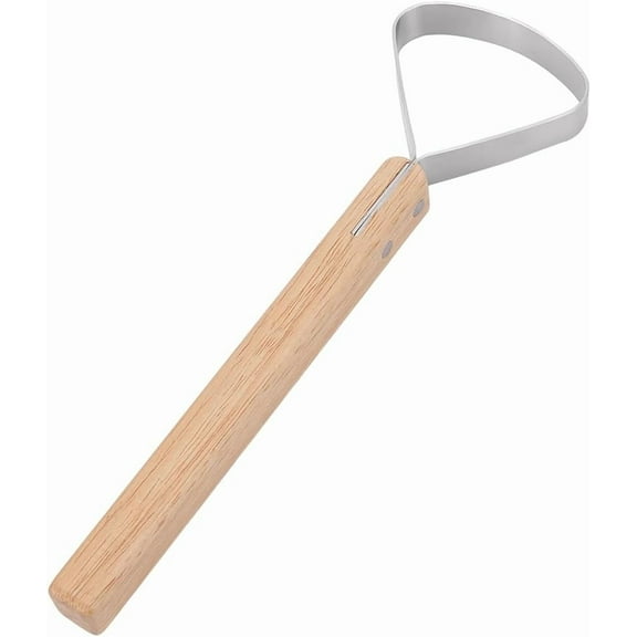 Pelt Scraper Fleshing Tool for Hides Leather Making Tools Stainless Steel Scraper with Wood Handle Scraper Flesher Tanning for Taxidermy Skinning Fur Handling diy