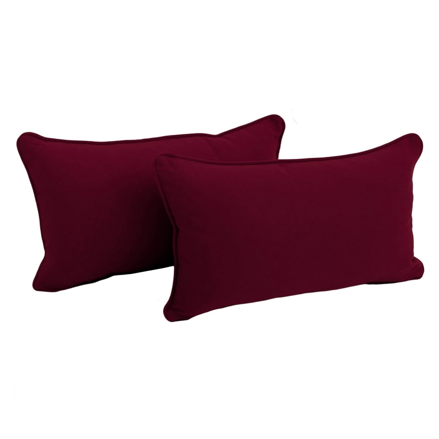 20-inch by 12-inch Double-corded Solid Twill Back Support Pillows with Inserts (Set of 2), Navy