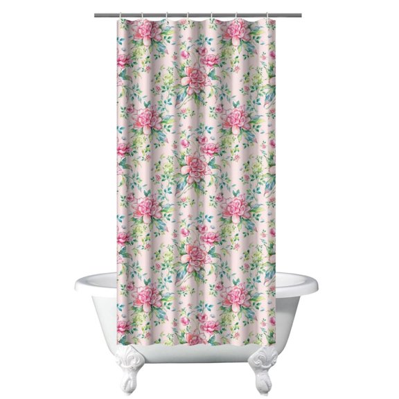 Waterproof Pioneer Shower Curtain 36x72 Inch Polyester Unique Colorful Floral Shower Curtain for Bathroom Hotel Home Decor with 7 Plastic Hooks