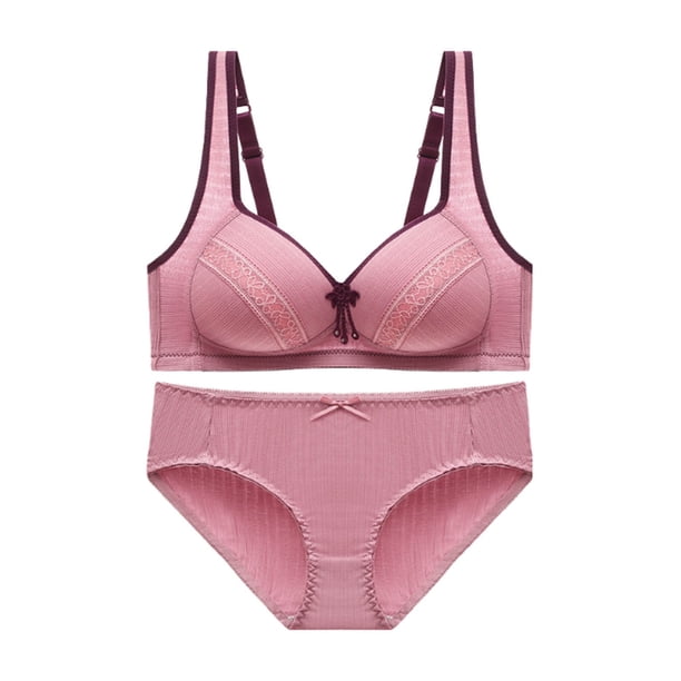 Conjunto de sujetador push up con botones en la espalda y sin aros de talla grande para mujer, traje a juego para mujer