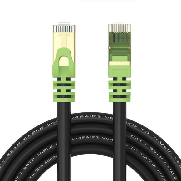 Câble Ethernet Chat 7 Extérieur 200 Pieds, Câble de Mise en Réseau Cat7 Robuste 26AWG, Vitesse de Transmission RJ45, Bande Passante 10Gbps, 600Mhz, Fil LAN, Étanche, Inhumation Directe (200 Pieds)