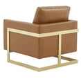 thumbnail image 5 of LeisureMod Lincoln Modern Upholstered Leather Accent Armchair with Gold Frame, 5 of 7