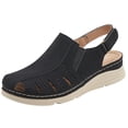 thumbnail image 1 of asddcavvf Sandales Compensées Confortables à Bout Rond avec Boucle Ajourée pour Femmes Été Plage, 1 of 6