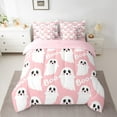 thumbnail image 2 of jejeloiu Spooky Ghost Bedding Comforter Set 7pcs,Halloween Theme Queen Bedding Sets,White Pink Queen Sheet Sets For Girls Boys,Super Cozy Room Decor Reversible, 2 of 8
