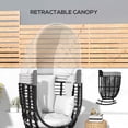 thumbnail image 4 of Outsunny Chaise à Bascule en Rotin d'Extérieur avec Auvent Rétractable, Coussins, 4 of 10