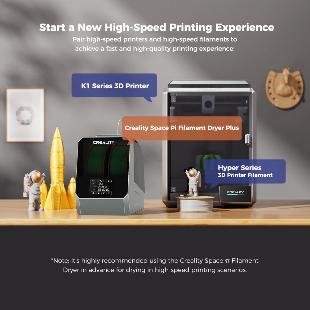Creality Space Pi Filament Dryer Plus 2 Rolls Capacity Design 3D Printers 360° Hot Air Heating for PLA TPU ABS PETG