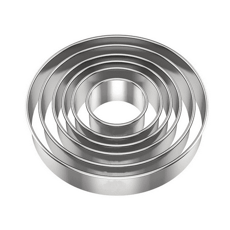 Round Cookie Cutter Set (2, 3, 3.5, 4, 5, 6 Inch), Biscuit Cutters For Baking, Large Circle Cookie Cutters Variety Pack, Metal Stainless Steel (6 PCS)
