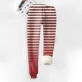 thumbnail image 4 of Women's Red and White Striped Pajama Pants with Faux Fur Cuffs Cozy and Festive Sleepwear for Winter, 4 of 4