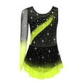 thumbnail image 4 of Haitryli Girls Kids Rhinestone Figure Skating Dress Sleeveless Gymnastics Skirted Leotard Lyrical Ballet Dancewear Yellow 6, 4 of 5