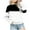 White, variant on Vunhao Little Girls Sweatshirts, Crewneck Printed Long Sleeve without Hood Pullover Hoodies Tops on Sale White Size 7-8 T