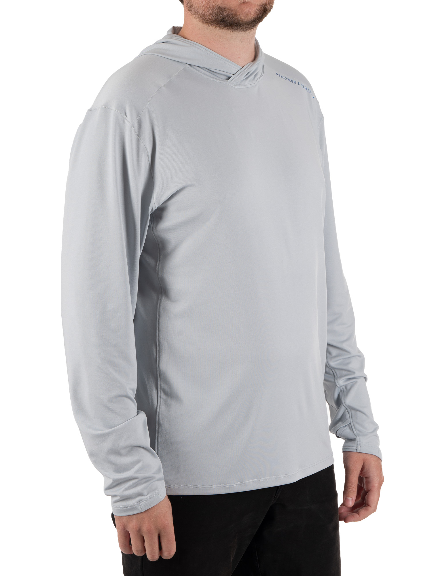 Realtree Men's Long Sleeve Performance Fishing Hoodie, Metal Gray, XL