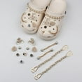 thumbnail image 1 of Un juego de accesorios para zapatos brillantes para niñas y mujeres, sandalias de zuecos, decoración de zapatos con diamantes esmaltados a la moda con cadenas de cuentas, regalos de fiesta y cumpleaños JM, 1 of 5