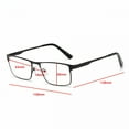 thumbnail image 2 of GJX 3 Pairs of Mens Classic HD Rectangle Reading Glasses +3.0, Metal Black Spring Hinges Classic Readers 3.0, 2 of 5