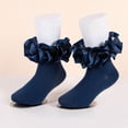 thumbnail image 4 of hengsof Girls Ruffle Socks Frilly Double Lace Socks Cute Solid Color Turn Cuff Socks Toddler Pageant Socks for Girls, 4 of 5