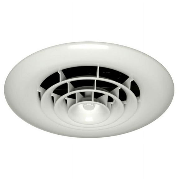 White Round Ceiling Diffuser with 6 in. Boot