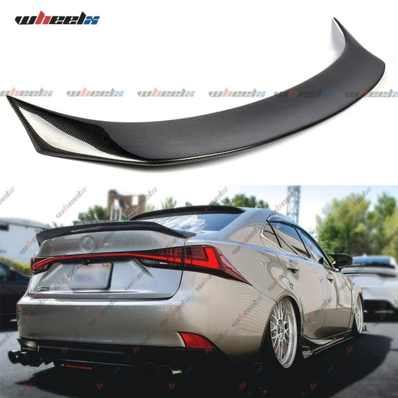 Real Carbon Fiber Rear Spoiler Compatible with 2014-2020 Lexus IS200 IS250 IS300 IS350, Duckbill Trunk Exterior High Kick Tail Deck Lid Wing Lip
