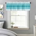 thumbnail image 3 of Gradient Turquoise White Stripes Valances for Windows,Kitchen Valance Rod Pocket Short Curtain, Ombre Abstract Art Valance Curtain Window Valances for Bedroom Bathroom Living Room 54x18in, 3 of 9
