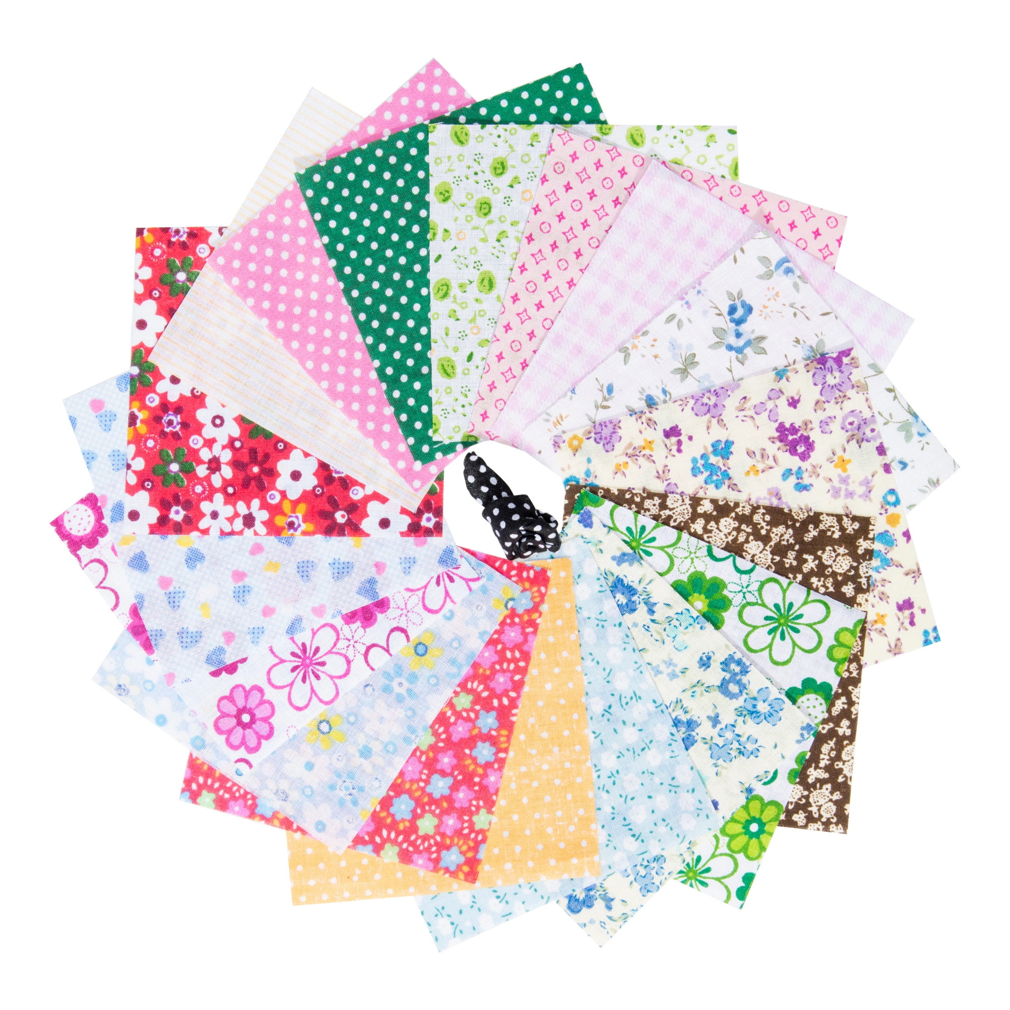 50 Pcs PreCut Cotton Fabric Assorted Color Floral Fabrics for Craft