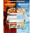 thumbnail image 4 of Ensemble de Buffet à Réchaud en Acier Inoxydable Supérieur – Réchaud Rectangulaire avec Couvercle, Cuillère et Pinces – Réchaud Commercial Durable Plaqué Or pour Traiteur, Fêtes, Mariages, Banquets, 4 of 7
