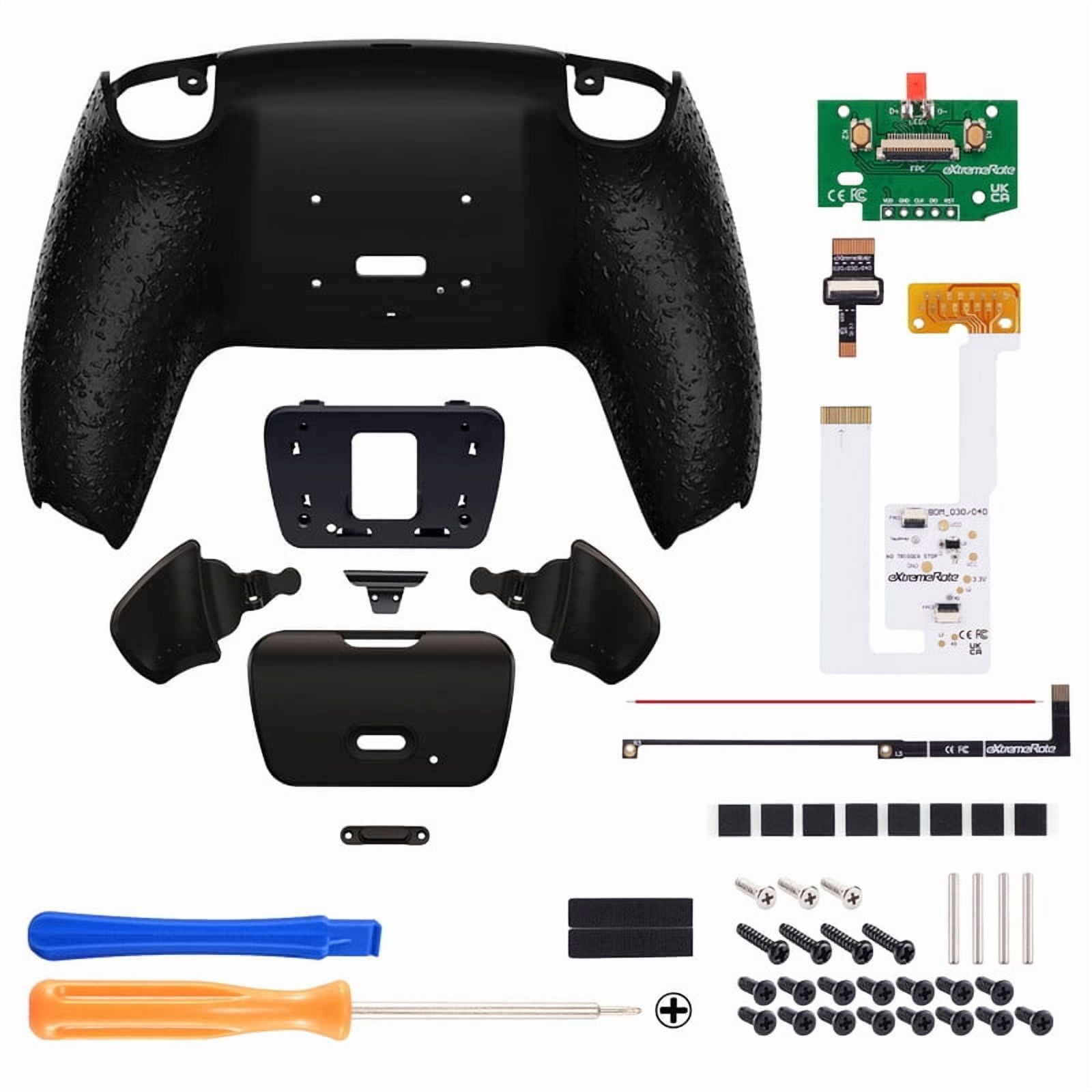 eXtremeRate Textured Black Back Paddles Programable RISE V3 Remap Kit for PS5 Controller BDM-030 040 050, Upgrade Board Redesigned Back Shell Buttons Attachment for PS5 Controller