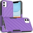 thumbnail image 2 of For Apple iPhone 11 (6.1") Hybrid lined shockproof dual layer Rugged 2in1 Hard PC & Silicone TPU Non Slip Textured Tough Armor Cover ,Xpm Phone Case [ Purple ], 2 of 12