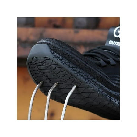 

Ritualay Mens Safety Shoes Indestructible Protection Shoe Steel Toe Work Boots Lightweight Anti-smash Ankle Boot Outdoor Industrial Lace Up Sneakers Black 9