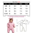 thumbnail image 5 of LOCHEX Toddler Newborn Boy Girl Snowsuit Solid Color with Zipper Winter Jacket Coats Infant Warm Jumpsuit Hooded(with Shoes),White,18-24M, 5 of 8
