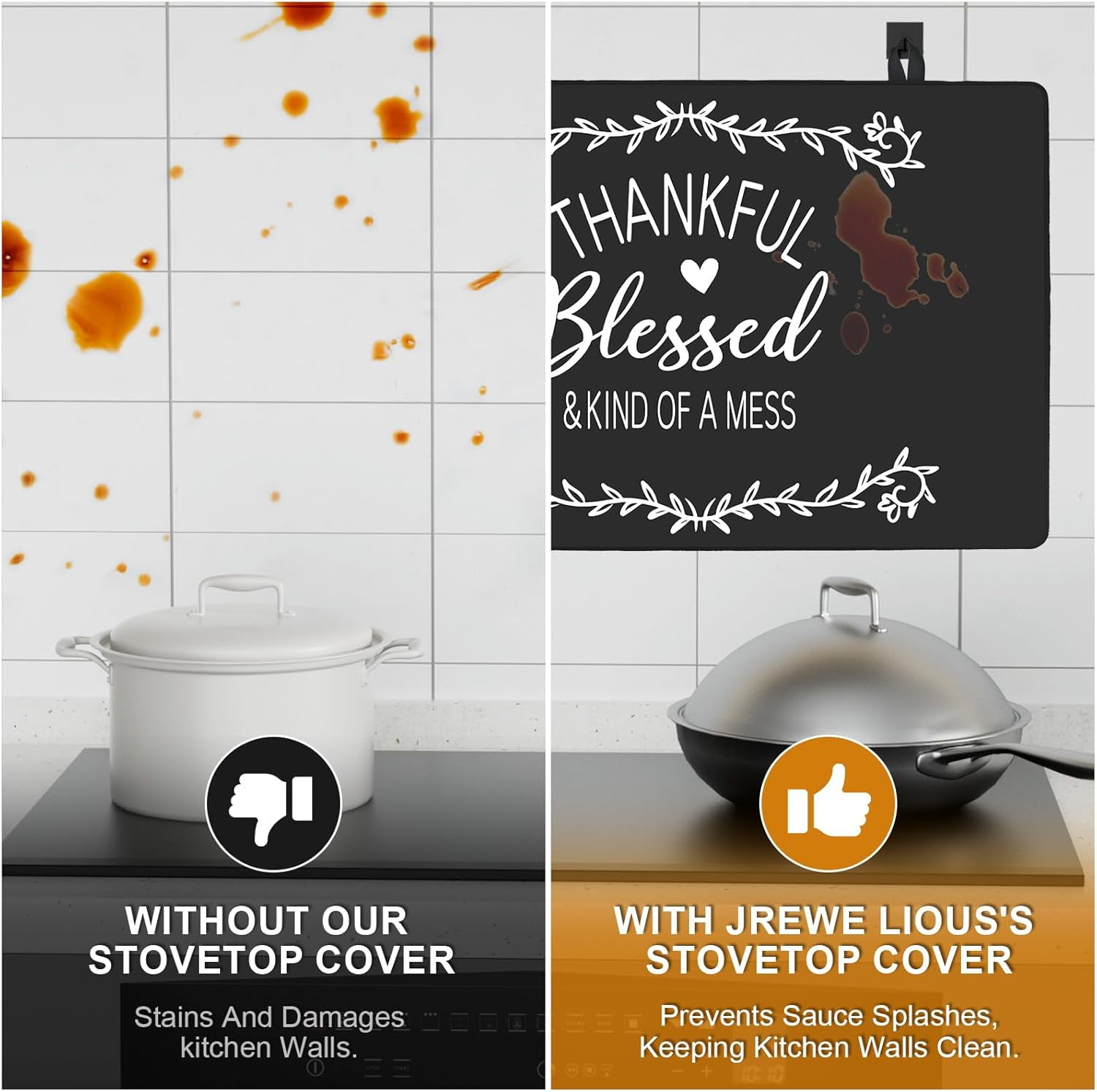 Stove Top Cover for Electric Stove (28.5"x20.5") - Ceramic Glass Cooktop Protector, Heat Resistant Range Cover, Flat RV Stovetop Protector, Multipurpose Dish Drying Mat for Kitchen