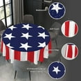 thumbnail image 5 of Patriotic July 4th Independence Day Memorial Day American Flag Waterproof Picnic Patio Party Round Table Cloth Cover Decorations Fabric 60 Inch Circular Tablecloth for 20-47 Inch, 5 of 6