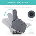 thumbnail image 3 of Best Choice Products Electric Power Lift Linen Recliner Massage Chair Furniture w/ USB Port, Heat, Cupholders - Blue, 3 of 8