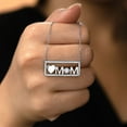 thumbnail image 4 of JeenMata Love Mom Moissanite Pendant Necklace in 18K White Gold over Silver, 4 of 6