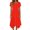 Red, variant on Women's Round Neck Petal Short Sleeve Midi Dress, Polka Dot Print Irregular Hem, Relaxed A Line Cut for Town Trips Red M