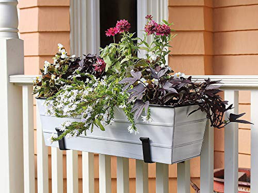 Achla C-20W-WM Flower Box with Wall Brackets, White - Medium