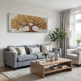 thumbnail image 3 of Canvas Wall Art for Living Room - Large Yellow Tree of Life Canvas Prints, Modern Abstract Nature Painting for Kitchen Bedroom Office Wall Decor, 3 of 7