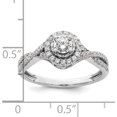thumbnail image 3 of 14K White Gold Eternal Promise Lab Grown Diamond Halo Complete Ring (Size 7) Made In India rm5742e-025-cwlg, 3 of 5