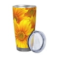 thumbnail image 2 of Salouo 3D Sunflowers Print 20oz Tumbler with Lid,Stainless Steel Vacuum Insulated Tumbler Durable Insulated Coffee Mug Thermal Cup with Splash Proof Sliding Lid-Without Straw, 2 of 8