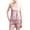 Pink, variant on 2 Piece Pajama Set for Women Lace Trim Backless Tops and Shorts Set Sleepwear Outfit Loungewear Brown|L