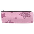 thumbnail image 1 of Customize Pink Five-Pointed Star Flashes Cylindrical Pencil Bag, Pencil Box Zipper Stationery Bag, Wash Bag, 1 of 4