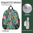 thumbnail image 5 of Dog Lover Gift Student Backpack – Playful Puppy Paw Print with Bone and Tail Cartoon Design, Artistic Watercolor Style for School, 5 of 6