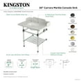 thumbnail image 4 of Kingston Brass LMS3030MAB0 Pemberton 30" Carrara Marble Console Sink with Acrylic Legs and Shelf (8-Inch, 3-Hole), Carrara Marble White/Matte Black, 4 of 4