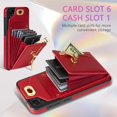 thumbnail image 3 of Phone Case for Samsung Galaxy S21 Ultra 5G Wallet Cover with Credit Card Holder Zipper Slot Crossbody Strap Lanyard Leather Stand Cell Accessories S21ultra 21S S 21 21ultra G5 Women Girls Red, 3 of 13